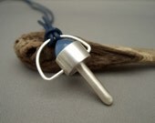 Sterling Silver and Blue Quartz  Statement Pendant.  Carrying a torch into the dusky blue yonder.