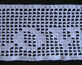Love white crochet doily filet handmade