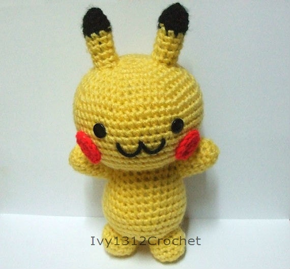 Pikachu 8.2" - Pokemon Handmade Amigurumi crochet doll Home decor birthday Baby shower gift