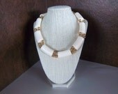 Vintage Ivory White Trifari Necklace Chunky