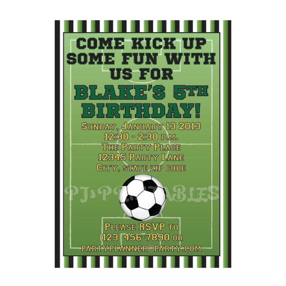 Soccer Birthday Party Invitation- Custom Digital File Il_170x135