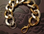 Reverse Pippa Chain Bracelet. Silver and Gold chain bracelet.