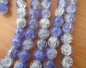 Purple crackle beads, crackle glass beads, beading supplies