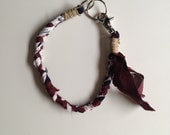 Dark Hue Braided Fabric Keychain