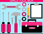 Girls Tool Box Clip Art Graphics - Digital Clipart Commercial Use - Instant Download Il_170x135