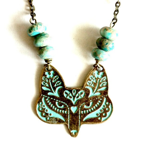 Bad Wolf Necklace Steampunk Fox Handmade Graduation Gift Free US Shipping