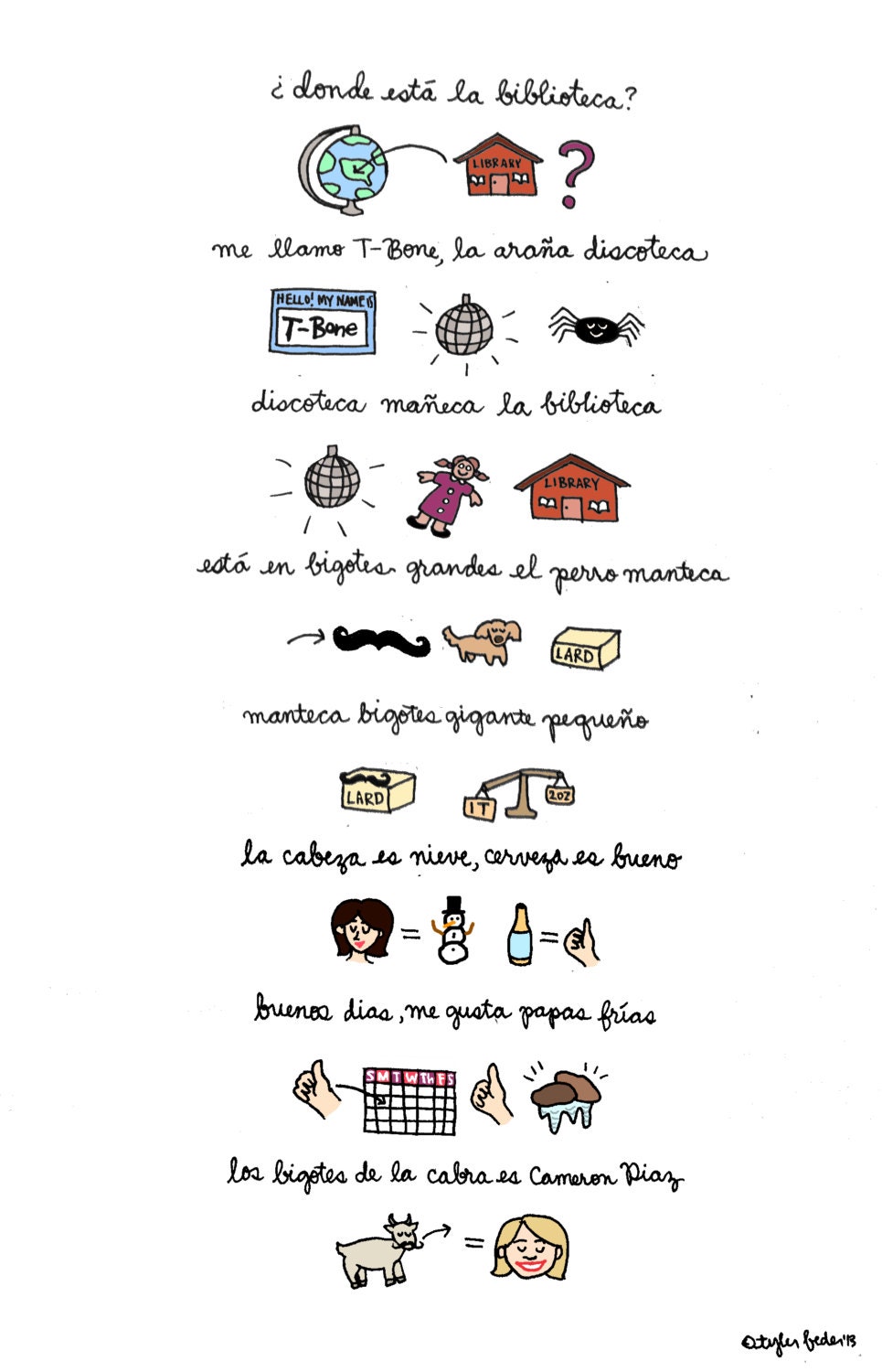 La Biblioteca Rap Print - Hand-Illustrated