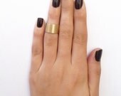 Cuff matt gold knuckle ring - cuff gold midi ring size 3