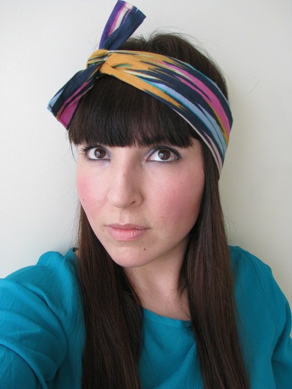 Bohemian Head wrap, Fabric tie headband, Bandana Style, Head Scarf, Spring Fashion Headband