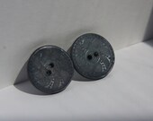 Funky Retro Style round Button Silver Plated Stud/Post Earrings.