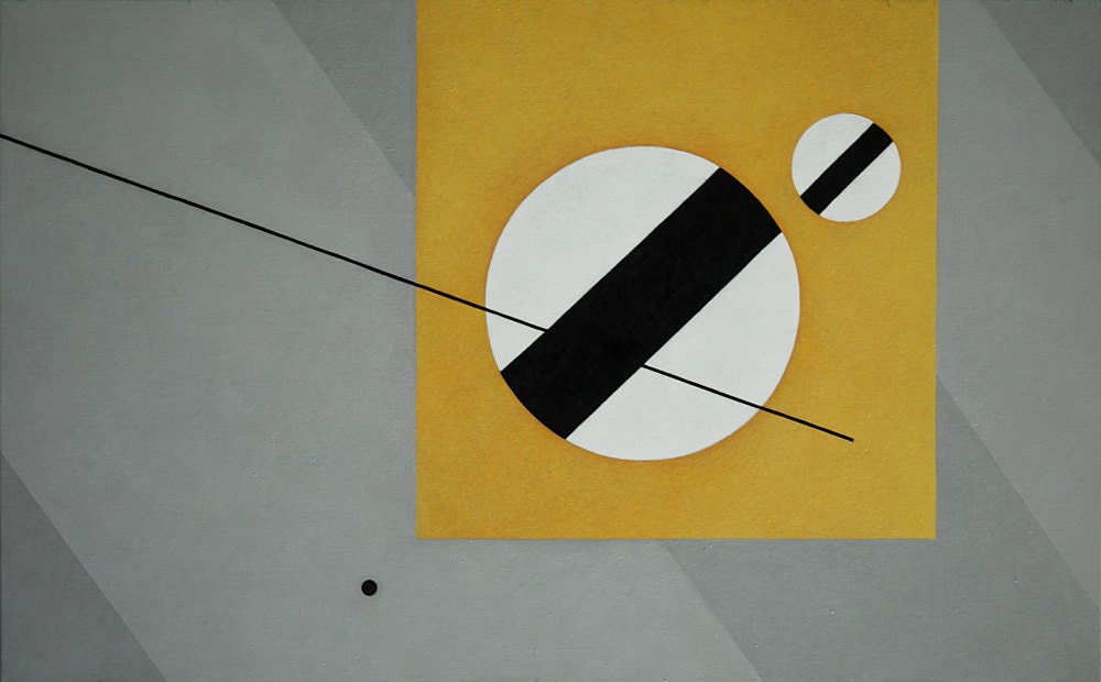 Abstract painting. Acrylic on canvas. Geometric forms. "False warnings" series. Ready to ship. Free shipping.
