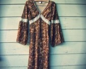 Paisley Bell Sleeve Crochet Dress
