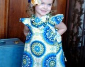 Headband - VINTAGE SKY - Girl Headbands - Girls Accessories - Rosette Satin Flower - Little Girl M2m Dress Persnickety - Children Clothing