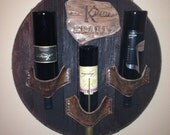 Established Date Monogrammed Wine Rack made from recycled wine barrel head