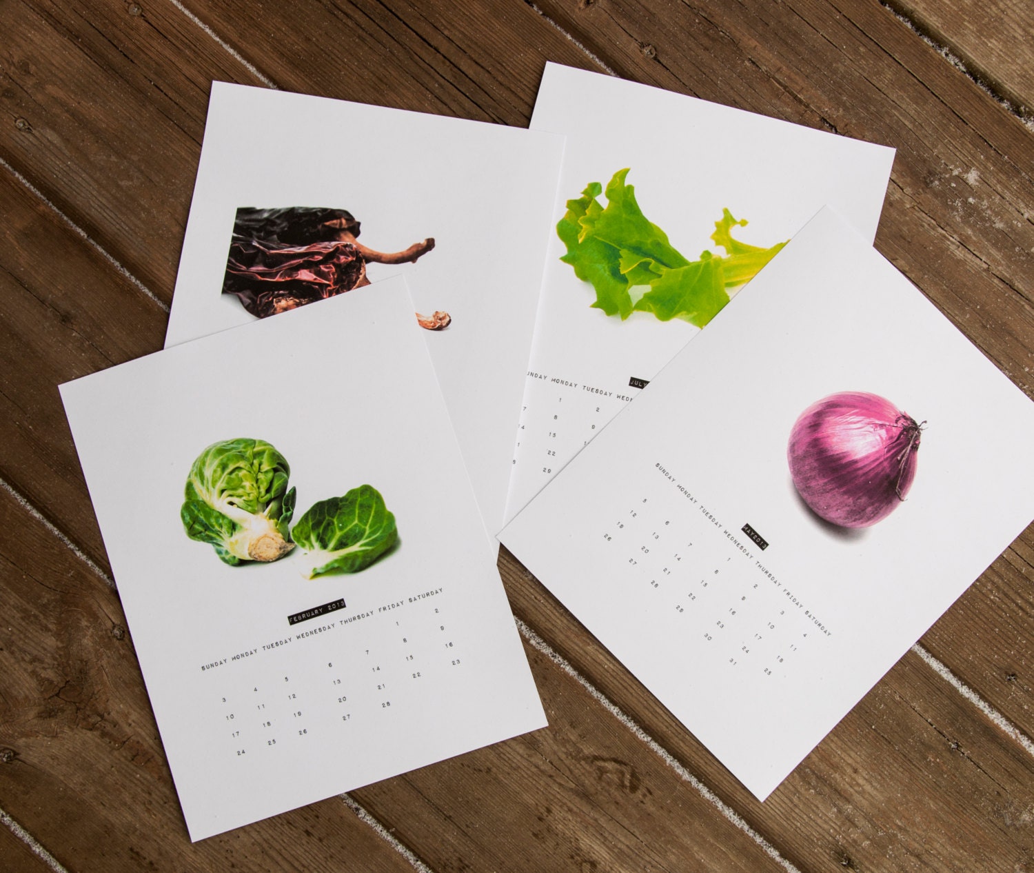 Sale 2013 Wall Calendar, Kitchen Calendar 2013. Food Art