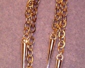 Silver Spike Earrings on Chain