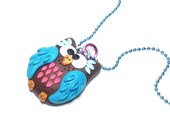 Owl Pendant Necklace. Bird pendant. Polymer Clay pendant. Teen. Tween. Gifts for Her. Spring. Owl Necklace. Pink.
