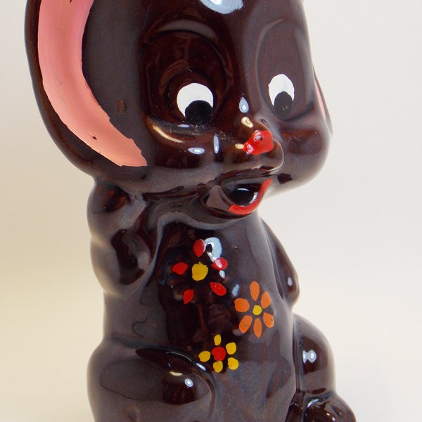 Second Mouse Gets The Change - Vintage Ceramic Mouse Bank