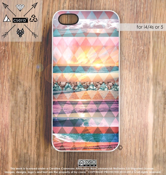 iPhone 5 Case, Sun, Sea and Sand iPhone Case Geometric iPhone 4 & 4S Case, Cases for iPhone 5, Photo iPhone Case, iPhone 5 Cover