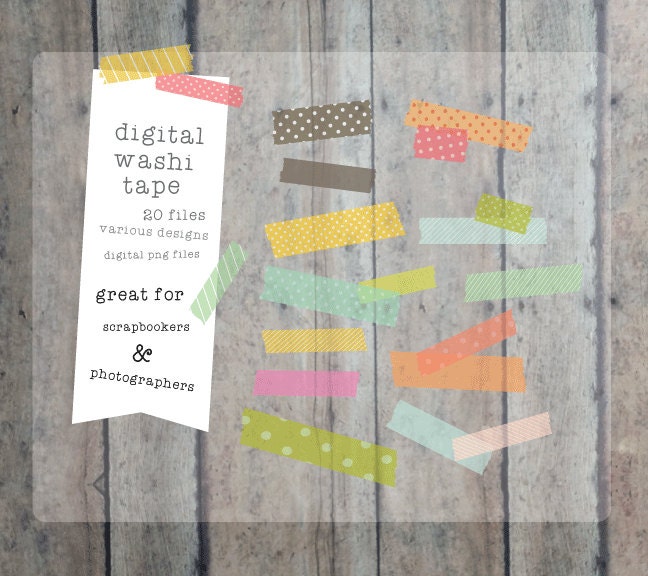 Washi Tape clip art - digital scrapbooking - web or blog design elements - wash tap