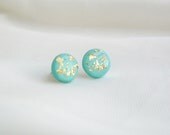 Mint stud earrings-  Polymer clay jewelry- Elegant, everyday jewelry- bridesmaids gift idea