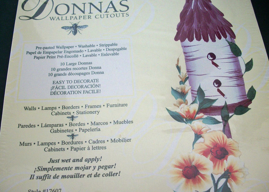 Birdhouse Floral Flower Wallpaper Cutouts Decorate Walls Borders Furniture Cabinets Donnas Brewster Wallcoverilng