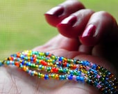 Boho Chic  - 3 Bright n Colorful Beaded Stretch Bracelet or Anklet 2 in 1 by Raadhe Handmade Jewelry