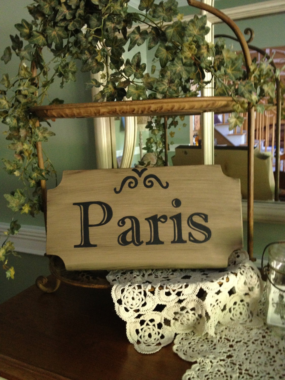Paris Sign, Handpainted Wood Paris Sign, Paris Sign in Custom Colors