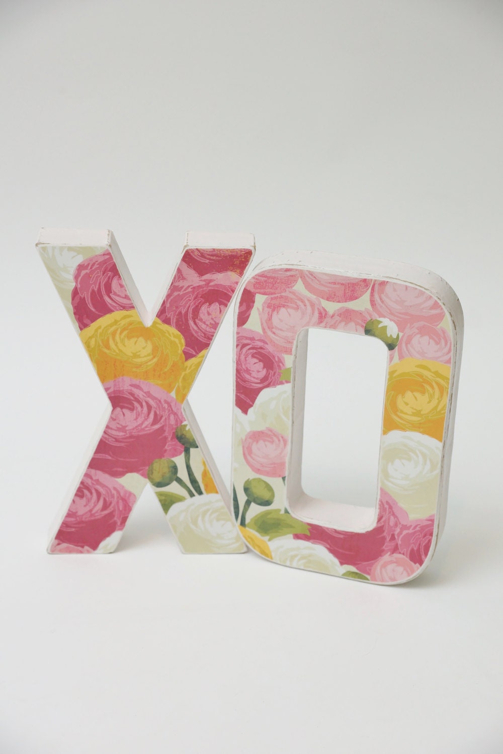 X O Letters Photography Prop home Decor Photo Prop Pink Ranunculus Paper Mache Letters Wedding  Shower Birthday Kids Nursery