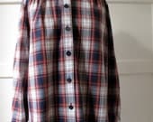 Tartan, plaid shirt with white high collar