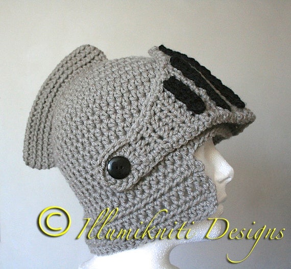 Sir Knight's Helmet Crochet Hat - Made to Order - Approx. 4 weeks to ship