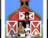 FARMYARD FRIENDS Printable Baby Girl Boy Nursery Children Wall Art Print Farm Animals Cow Old McDonald