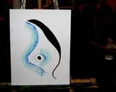 Minor Blue Black Oil Pastel Drawing Abstract Drawing Modern Drawing Fine Art For the Home Decor Modern Art Abstract Art