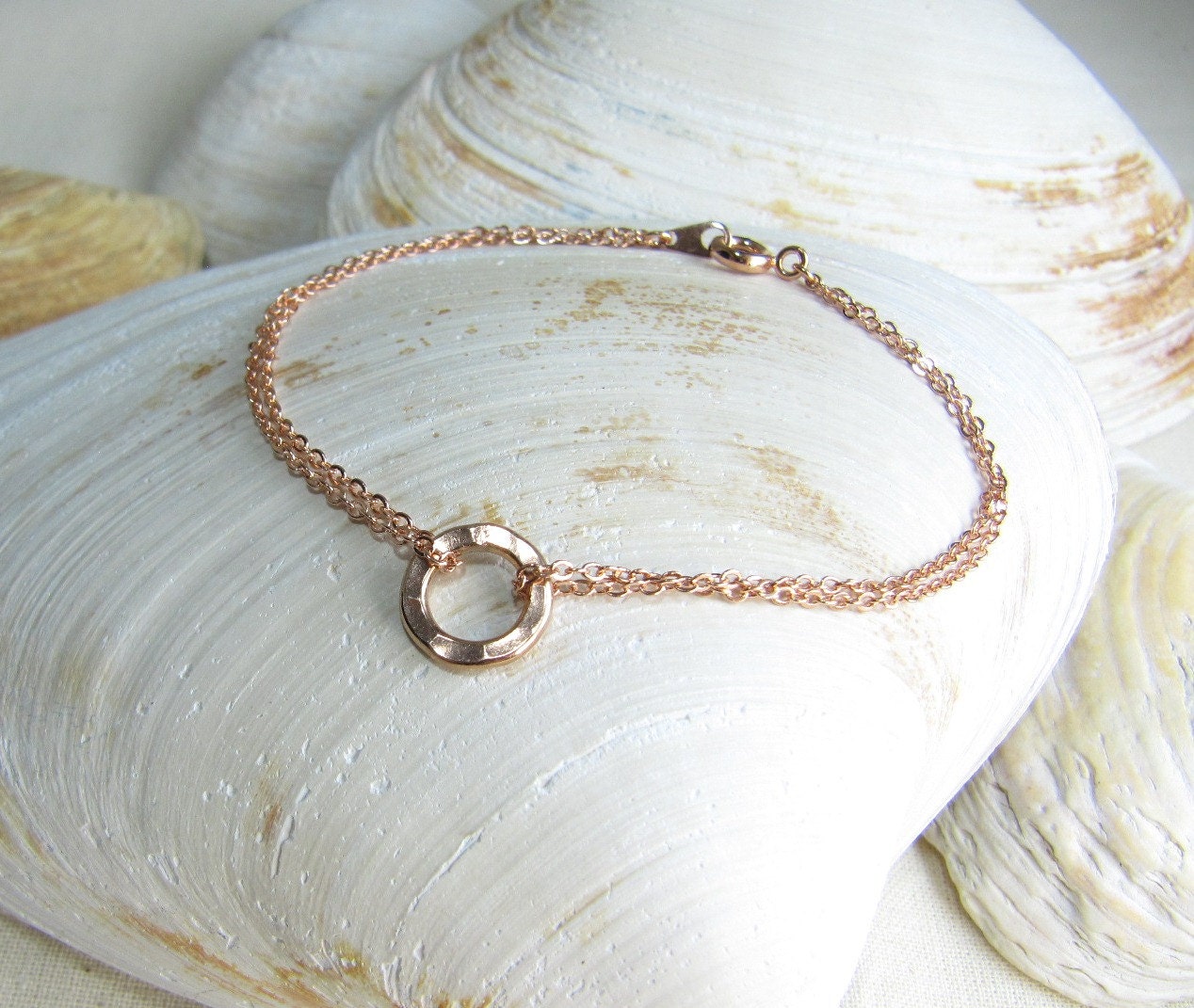 Rose Gold Karma Bracelet, Eternity Bracelet