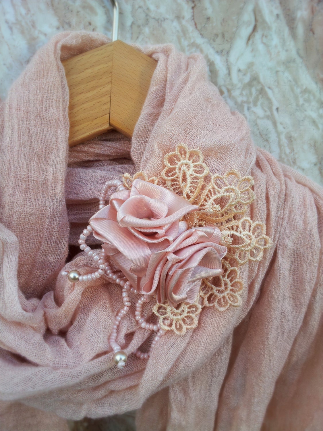 Unique Flower Brooch, Jewelry Brooch Flower,  Pink Silk Flower, Romantic Flower, Handmade Accessories, FREE SHIPPING