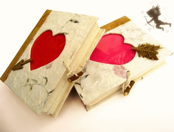 Valentine Photo album Cupid Arrow Red Pink Heart Scrapbook Birthday gift For Him For Her Il_570xn