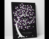Wedding Guest Book Poster - Guest Book Tree - Wedding Guestbook Tree - 100 Signatures - Art Gallery Wrapped Canvas