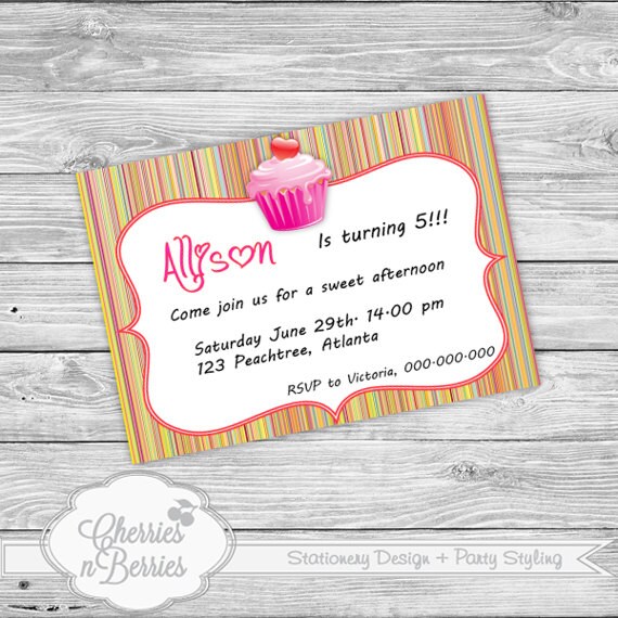 Cupcake Birthday Printable Invitation Il_570xn