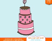 My Pretty Cake Hand Drawn Clip art single, cake drawing, cake clipart, cake clip art, digital scrapbooking Il_170x135