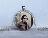 CHOPIN PENDANT Black White Gray Frederic Chopin Necklace Musician Gift Classical Music Jewelry Musician Necklace Musician Jewelry