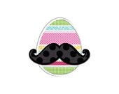 Easter Egg with a Mustache Applique - 3 Sizes - Instant Download - for Embroidery Machines