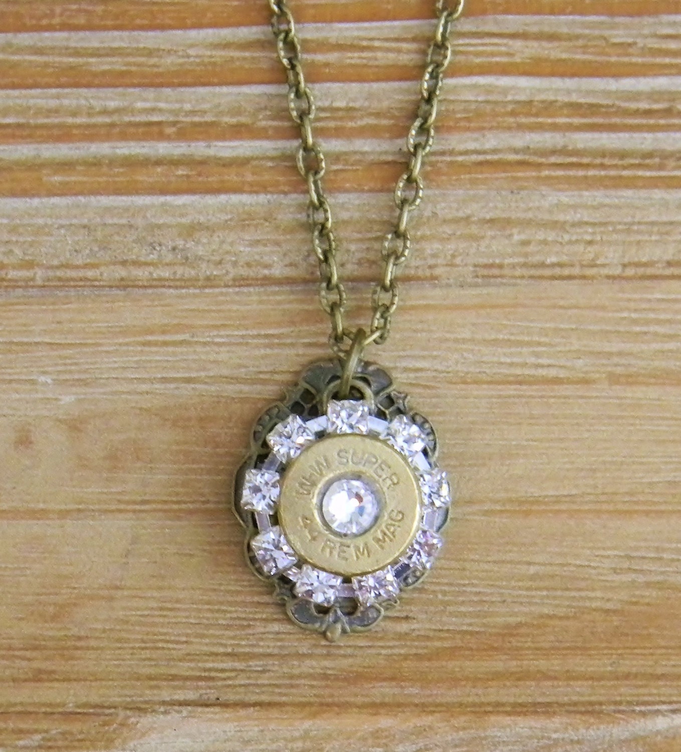 Bullet Necklace, Bullet Jewelry, Antique Bronze Necklace, Gift, Outlaw Glam