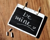 Wood Chalkboard  - Distressed White Rustic Blackboard - wedding sign - engagement announce - mothers day gift