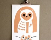 OWL - A4 DIGITAL PRINT on high quality textured paper