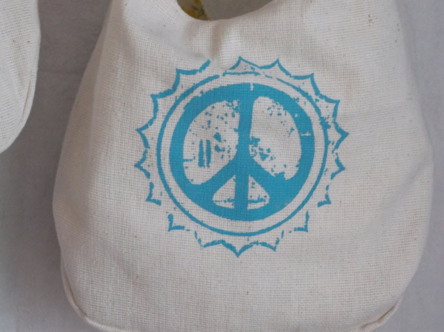 Recycled Fabric Hippy Sling Bag,peace sign