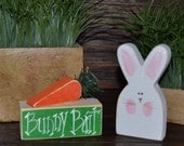 Easter Block Set Easter Bunny-Personalized Wood Block Love Set home decor primitive block gift holiday personalized wood sign Easter Decor