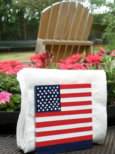 American Flag Napkin Holder- Indoor/Outdoor - 4th of July BBQs