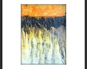 Original Modern Abstract Hand-Painted Acrylic Texture Painting11.7x16.5 "Quakes"