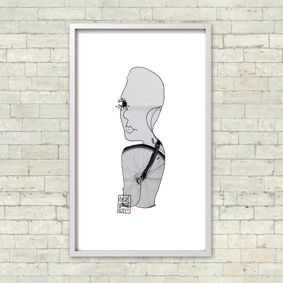 Hand drawn portrait abstract art print poster illustration drawing art minimal abstract art drawing abstract poster art signed art