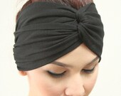 Super Black Twist Headband Modern Fashion Turban , Plain Color Style